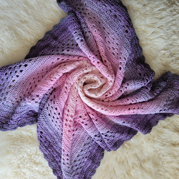 Handmade Crochet Baby Blanket and Bunny Bundle - Picture 2 of 6